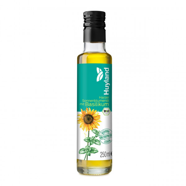 Bio Harzer Sonnenblumenöl mit Basilikum